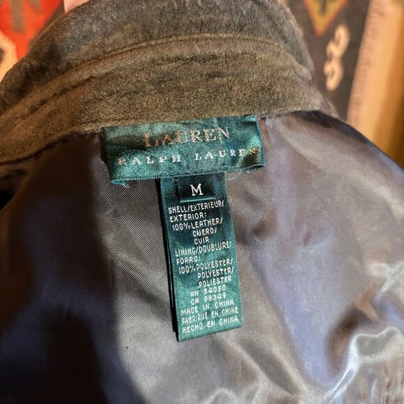 Ralph Lauren Olive Green Suede Long Jacket - Picture 4 of 4